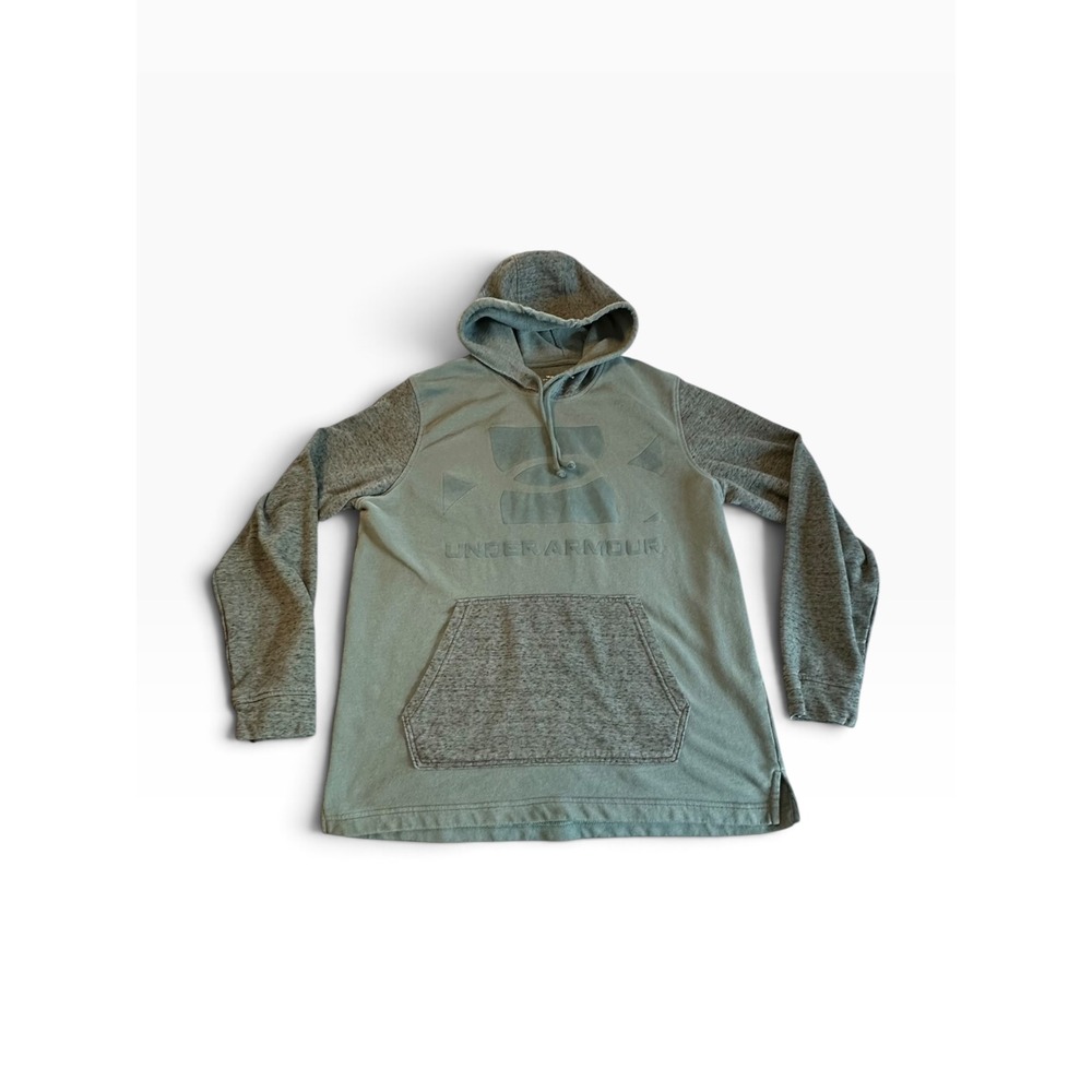 Under Armour Hoodie Mens Large Muted Teal ColdGear Pullover Embossed Logo
